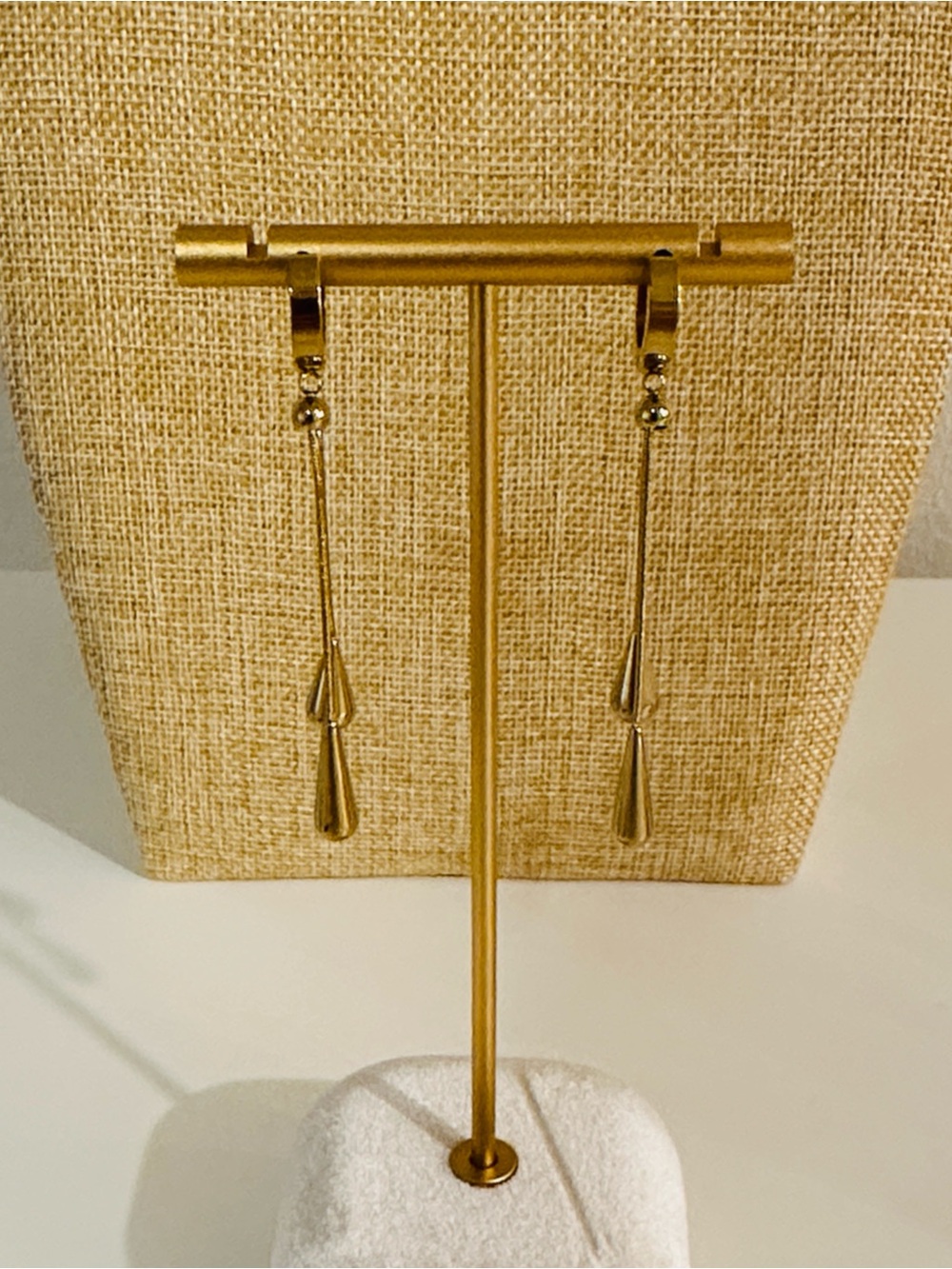Fashion Jewelry Gold Long Teardrop Dangle Earrings